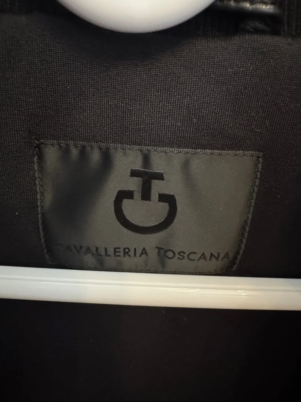 BLACK.  SIZE M. CAVALLERIA TOSCANA LEATHER JERSEY BOMBER - Picture 3 of 4